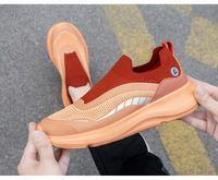Chaussures de course à enfiler pour hommes, tige en tissu extensible, respirantes, légères, amortissantes, sportives, tendance estivale, chaussures en mesh