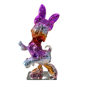 Nouveauté CLF 40CM Statue en résine Canards de dessin animé Candy, finition chromée brillante, style <span class=keywords><strong>Donald</strong></span> et <span class=keywords><strong>Daisy</strong></span> Duck, peinte à la main, Noël - Product Image 4
