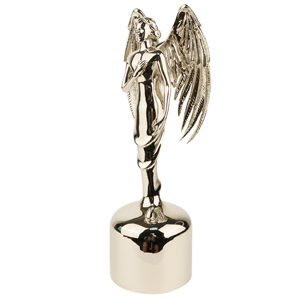 Trophée ange en métal argenté élégant, style antique moderne, pour cérémonie académique, événement, récompense, gravure personnalisée pour les réalisations artistiques et culturelles - Product Image 4