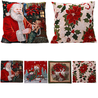 Housses de coussin de Noël de style européen, lot de 4, carrées, pour décoration de Noël, vitrine et fournitures de fête