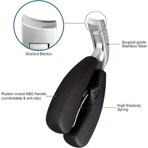Nuevo cortador de uñas de acero inoxidable curvo de gran apertura antisalpicaduras herramientas de pedicura de diseño ergonómico - Product Image 4
