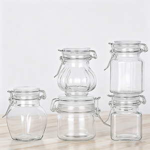 10 Mini Potes de Vidro Retangulares com Fecho Hermético 100ML, 48 Etiquetas Grossas e Duráveis para Ervas, Especiarias, Geleias, Conservas, Casamentos e Festas - Product Image 1