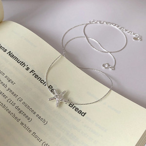 Collier simple en argent pur S925 avec un seul diamant, design de niche de luxe léger, chaîne en os de serpent, pendentif tendance - Product Image 3