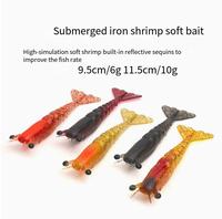 Aotuo Leurre souple réaliste Ironclad Shrimp coulant, 9,5 cm, 11,5 cm, 6g, 10g, lot de 2 en boîte, pour la pêche au bar en eau salée - Meilleures ventes