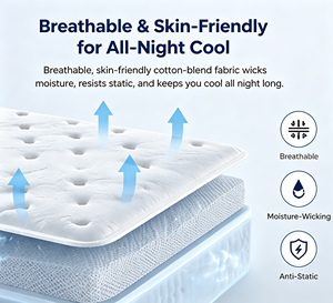 Materasso di Qualità Alberghiera - Schiuma Memory Gel <span class=keywords><strong>e</strong></span> Molle Insacchettate Indipendenti |   Imbottitura Insonorizzante <span class=keywords><strong>e</strong></span> Anti-acaro per un Sonno Confortevole degli Ospiti - Product Image 3