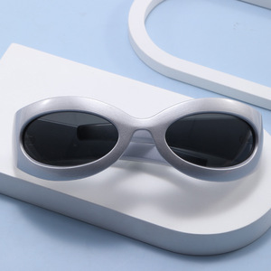 Xsy Red Oval Sunglasses <b>Small</b> Frame <b>Mirrored</b> Lens UV400 Protection Sports Eyewear - Product Image 4