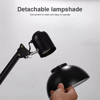 Lampe de bureau LED à bras long pliable en métal, 360° °   Rotatif, adapté aux soins des yeux, spectre complet, pour salon de manucure, lecture à domicile