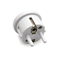 Vente chaude connecteur universel voyage mise à la terre prise blanche trois broches convertisseur de courant électrique adaptateur de prise avec terre