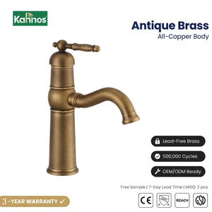 Elegant Retro Single Handle Basin Faucet Single Hole Mount Antique Gold Finish Durable Brass Fitting Bathroom Renovation - Product Image 1