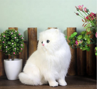 Chats en peluche blancs, modèles d'animaux à crocs réalistes, poupées de chat persan réalistes faites à la main