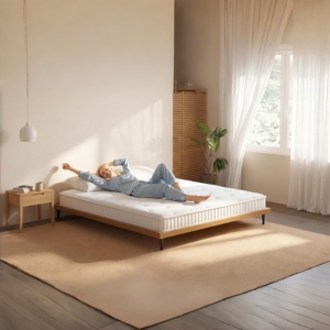 Colchón Híbrido de Espuma Viscoelástica de Firmeza Media, Tamaño Queen y King, con Funda de Tela Transpirable, Diseño Duradero para Dormitorio y Muebles del Hogar - Product Image 1