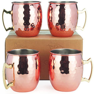 Verres à vin rouge de luxe personnalisés en acier inoxydable plaqué cuivre or de 16oz tasse à gobelet pour la fête de mariage - Product Image 1
