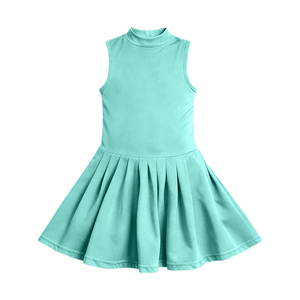 GSD3884 Ensemble d'été sans manches pour petite fille, motif fleurs et nœuds roses, jupe et haut, vente en gros pour enfants - Product Image 5