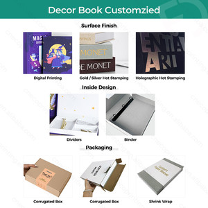 Tùy chỉnh kích thước thiết kế in ấn sang trọng có thể mở ra Faux fake rỗng Linen bìa trang trí Bàn cà phê Book Box Set Đối với trang trí nội thất - Product Image 4