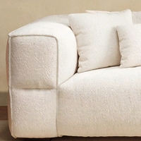 Meistverkauftes Nordisches Italienisches Design-Möbelstück Hochwertiges Weißes Wollstoff 3-Sitzer Wohnzimmer-Sofa