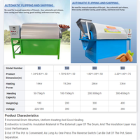 Machine à rôtir multifonctionnelle commerciale pour noix, céréales, épices, électrique ou au gaz en option, haute efficacité
