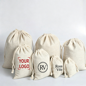 Eco Friendly Canvas Linen <b>Dust</b> Bag Custom Logo Printed Flap Pocket Design Factory Made Reusable <b>Cloth</b> Bag For Luggage Storage - Product Image 2