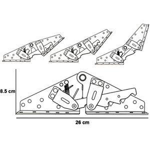 Bisagra de acero Haoda de 260 mm tipo mariposa para sofá, cama, armario, accesorio de ferretería plegable - Product Image 4