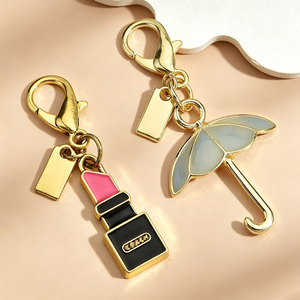 Vibrant Enamel Colorful Umbrella <b>Charms</b> Keyring Metal Chain Dainty Cute <b>Bag</b> <b>Charm</b> Fashion Ornament Key Accessories For Girls - Product Image 3