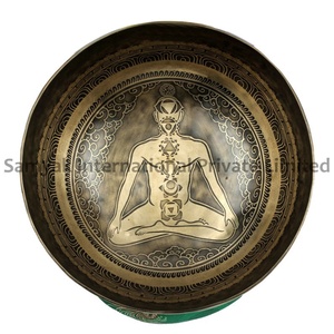 Cuencos Tibetanos Cantores Grandes, Acabado Bronce de Tono Profundo, Recuerdo Metálico para Sanación de Chakras, Prácticas Espirituales y Religiosas, Grabado - Product Image 2
