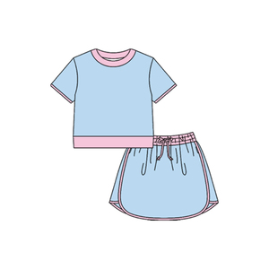 GSSO3673, tenue de sport pour femmes adultes, ensemble de vêtements à manches courtes, imprimé uni vert foncé, vente en gros, boutique - Product Image 2