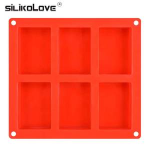 MUYULINS Factory 6-Cavity Rectangular Shape Maker LFGB Platinum Non-Stick BPA-Free <b>Silicone</b> Soap Mold - Product Image 4
