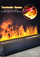 Cheminée électrique en acier avec flamme simulée à la vapeur d'eau 3D, décoration intérieure, prise de courant standard personnalisée