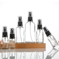 20 ml 30 ml 40 ml 50 ml 60 ml 80 ml 100 ml flacon pulvérisateur en verre transparent et givré avec pompe noire boîte à tubes d'emballage