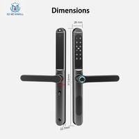 Cerradura Inteligente Deslizante para Puerta con Huella Dactilar TTLock, Impermeable, con Desbloqueo por Contraseña/Tarjeta/Llaves, Material de Aleación de Aluminio