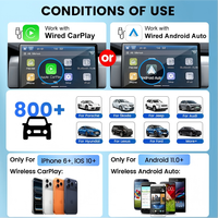 Boîte intelligente multimédia portable avec WiFi intégré et USB Wifi6, convertit le CarPlay filaire en sans fil, Mini Ultra2 CarPlay Android Auto