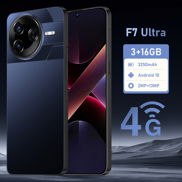 Unlocked F7 Ultra Global Version 4G Network Smartphone Quad Core 2MP 13mp Camera 6.56" Display 3250mAh 3GB Ram 16GB Rom Storage