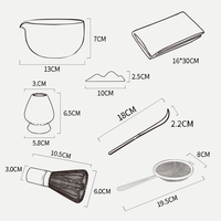 Ensemble cadeau d'outils à matcha artisanaux avec glaçure cuite au four, kit complet de cérémonie du thé traditionnelle avec boîte cadeau de luxe, usage personnel