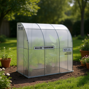 Invernadero Walk4In de 6 pies x 4 pies x 6 pies con marco de hierro y cubierta de PVC, fácil de montar, para cultivo de plantas en exteriores. - Product Image 2