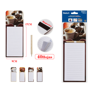 Coffee Design 40 Sheet Magnetic Shopping Notepad Loose Leaf Paper <b>Memo</b> <b>Pad</b> - Product Image 1