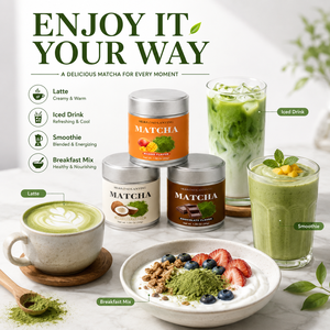 Thé vert matcha de qualité cérémonielle en marque propre, poudre de matcha en boîte de conserve de 100 g, matcha aromatisé à la fraise 3A-6A - Product Image 3