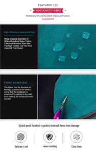 Sacs à dos de randonnée et de voyage en gros personnalisés, en stock, OEM, grande capacité, pour l'extérieur - Product Image 3