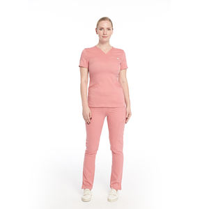 Survêtement d'é<span class=keywords><strong>t</strong></span>é extensible pour personnel médical, ensemble de deux pièces de jogging, uniforme de gommage d'infirmière d'hôpital, vêtements de détente - Product Image 3