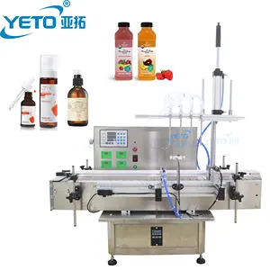 YETO 4 nozzles Desk Top Table Automatic Liquid Filling Machine Cosmetic Perfume Essential Oil Digital Peristaltic Pump