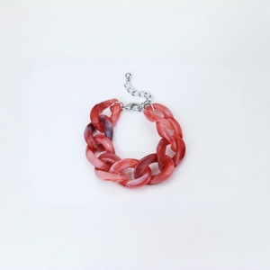 Set di Bracciale e Collana Midas con Charm in Acrilico, Gioielli Trendy Rossi Trasparenti, Regalo per Donne - Product Image 1