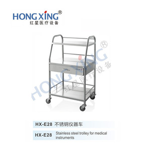 Jingxing Hx E28 Stainless Steel Instrument <b>Cart</b> 3 Tier Medical Trolley <b>For</b> Hospitals Clinics - Product Image 1