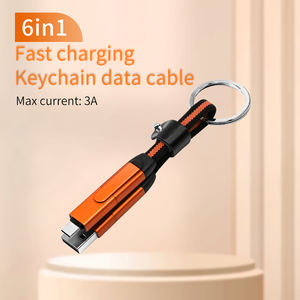 Cadeaux d'affaires, porte-clés 6 en 1, câble de charge rapide multi-rapide pour appareils mobiles Micro USB, <span class=keywords><strong>IP</strong></span> et USB-C - Product Image 4
