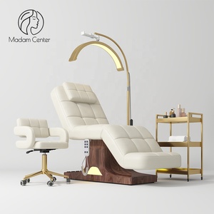 Madamcenter Elegante Woodgrain Facial Cama Salones Cosmética eléctrica Cosmetología Belleza Sofá Masaje Función Botón Interruptor Control - Product Image 1