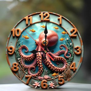 Round Wooden Wall <b>Clock</b> 25Cm Silent Non Ticking Home Living Room Decor <b>Art</b> <b>Clock</b> - Product Image 1