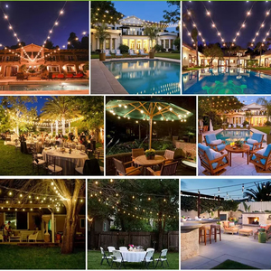 IP65 impermeable al aire libre festón Cadena 100m de luz jardín fiesta Patio iluminación decorativa blanco cálido Navidad Edison globo E27 - Product Image 6