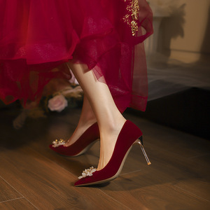 Chaussures à talons chaton en cuir ajouré avec strass, confortables, à bout pointu, pour hommes et femmes - Product Image 3