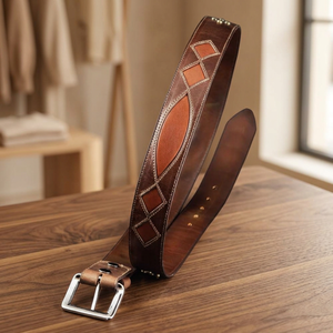 BS INTERNATIONAL <b>Vintage</b> Solid Design Cow Hide <b>Belts</b> Brown Color Eco Friendly Waterproof High Quality Formal Men's Accessories - Product Image 1