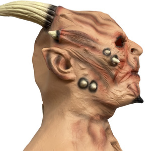 DAMAI Halloween Demon King Latex Mask With <b>Bull</b> Horns Scary <b>Costume</b> Party Decoration - Product Image 4