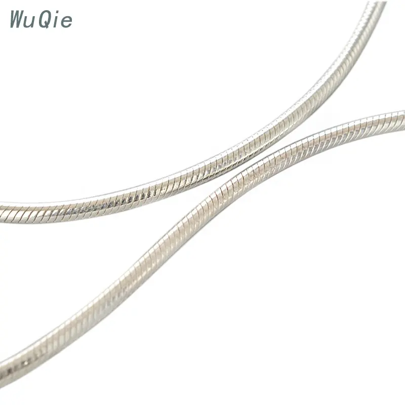 Cadena personalizada de alta calidad, collar de serpiente redondo de plata