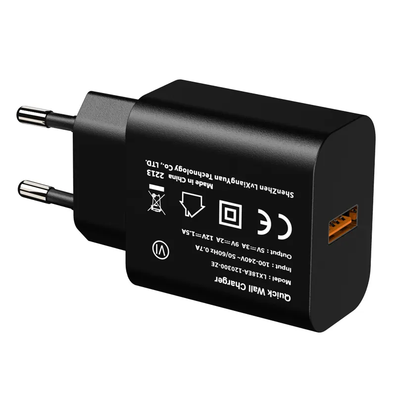 סיטונאי עוצמה גבוהה מהירה 18W USB מטען קיר עם QC 3.0 טעינה מהירה תואם עם כל הטלפונים הניידים מטען אלחוטי