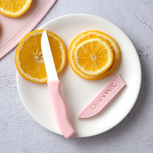 Juego de cuchillos de cocina, juego de 3 piezas de cuchillos para frutas de imitación de cerámica, cortador de verduras, tabla de cortar, pelador de frutas, tabla para picar. - Product Image 2